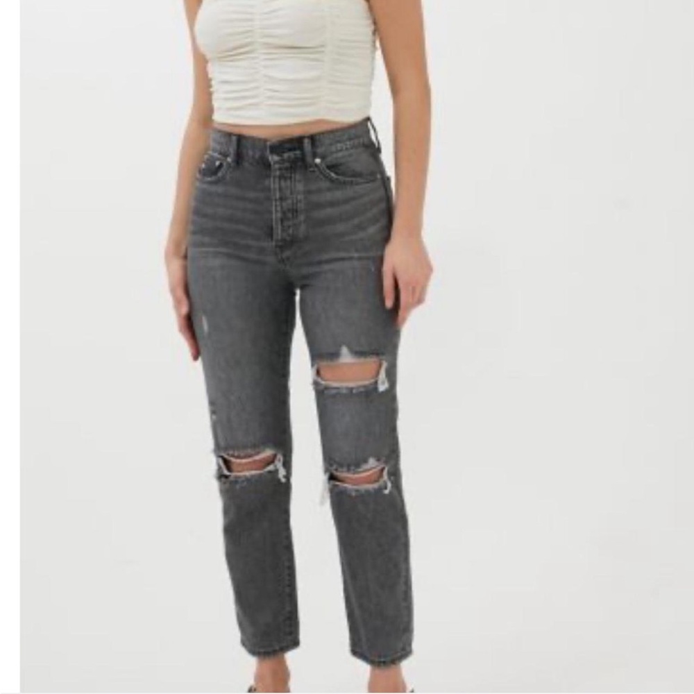 BDG High-Waisted Slim Straight Jean – Washed Black
